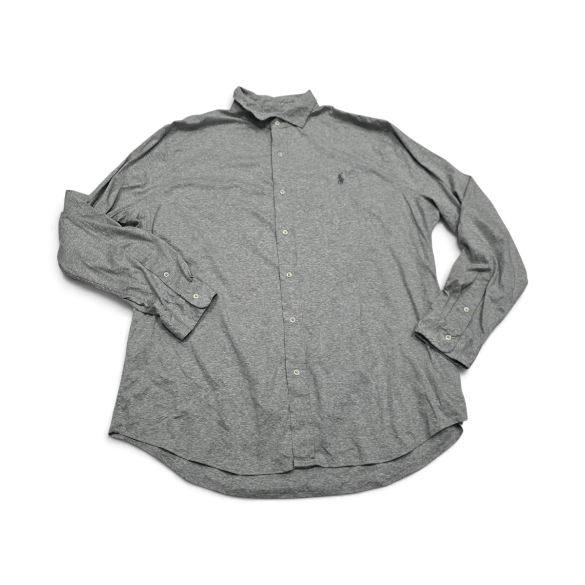 Camisa Ralph Lauren 2XL Knit Dress Shirt Gris pony Gris
