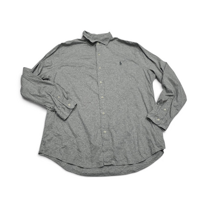 Camisa Ralph Lauren 2XL Knit Dress Shirt Gris pony Gris