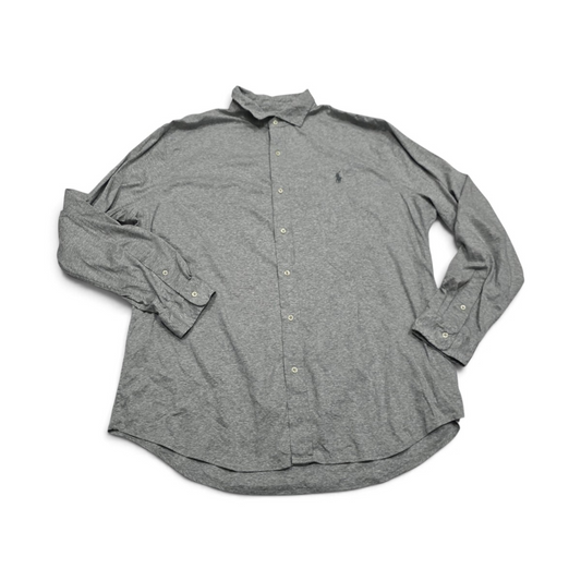 Camisa Ralph Lauren 2XL Knit Dress Shirt Gris pony Gris