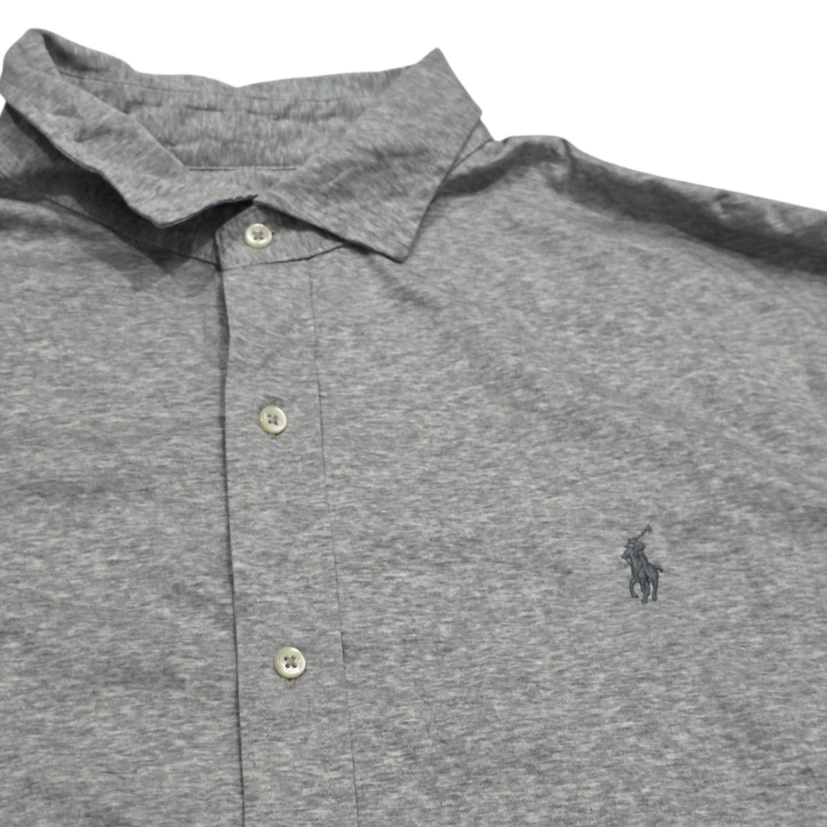 Camisa Ralph Lauren 2XL Knit Dress Shirt Gris pony Gris