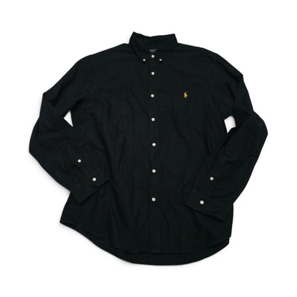 Camisa Ralph Lauren Xxl Negro Pony Amarillo (Usado)