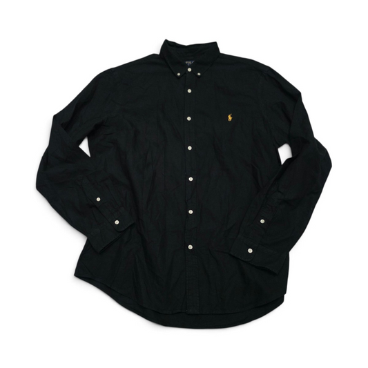 Camisa Ralph Lauren Xxl Negro Pony Amarillo (Usado)