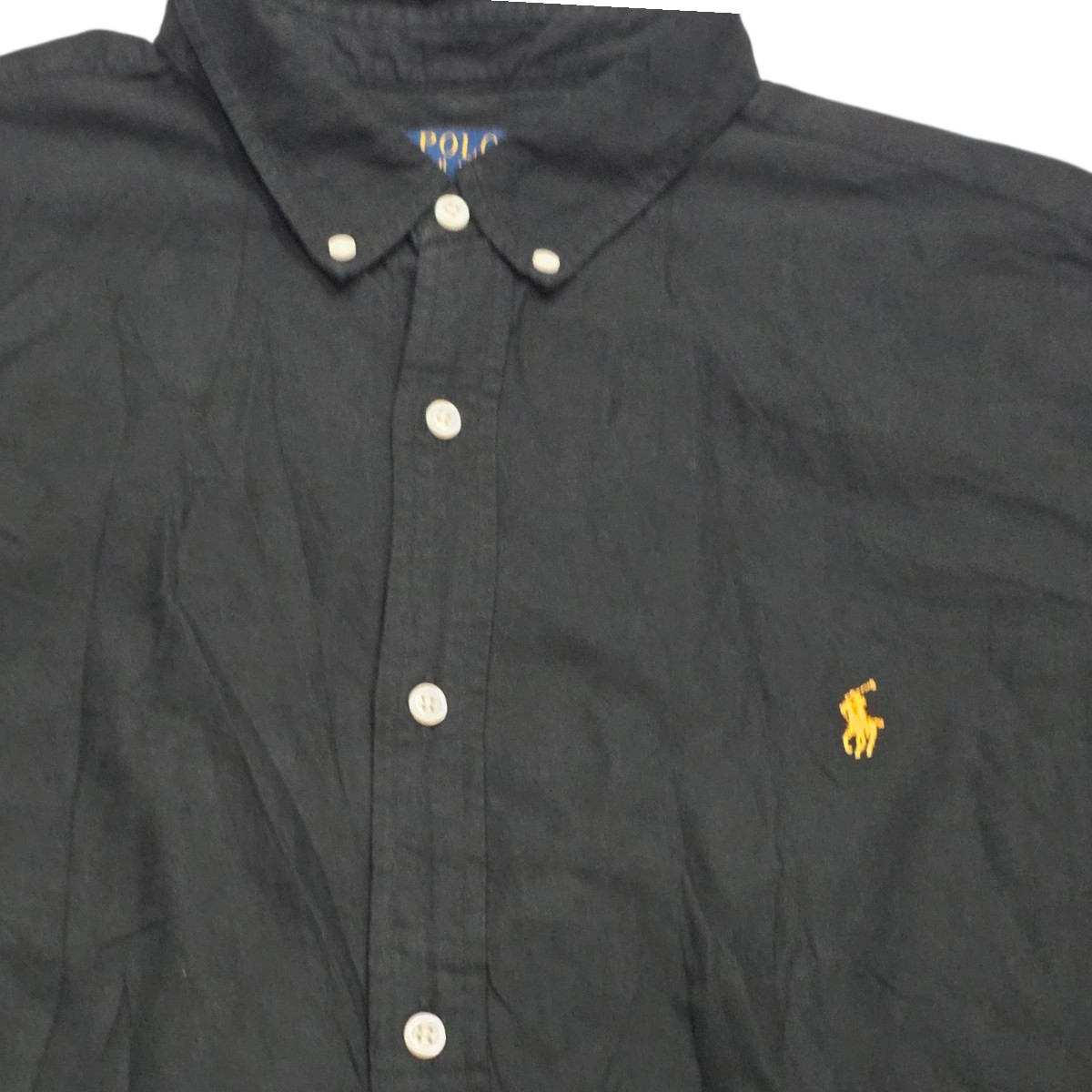 Camisa Ralph Lauren Xxl Negro Pony Amarillo (Usado)