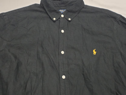 Camisa Ralph Lauren Xxl Negro Pony Amarillo (Usado)