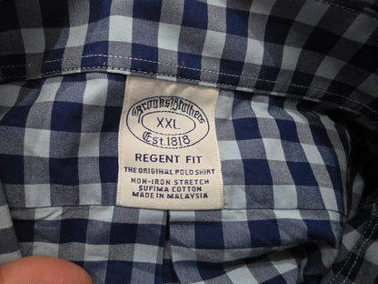 Camisa Brooks Brothers Xxl Cuadro Azul Manga Corta (Usado)