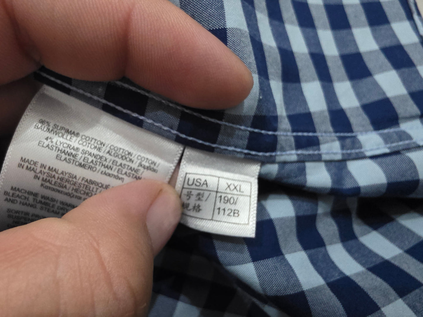 Camisa Brooks Brothers Xxl Cuadro Azul Manga Corta (Usado)