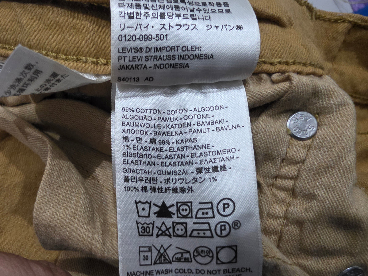 Pantalon Recto Levis 505 33x30 Mostaza (Usado)