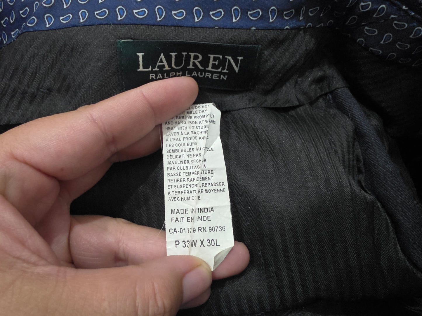 Pantalon De Vestor Recto Ralph Lauren 33x30 Gris (Usado)