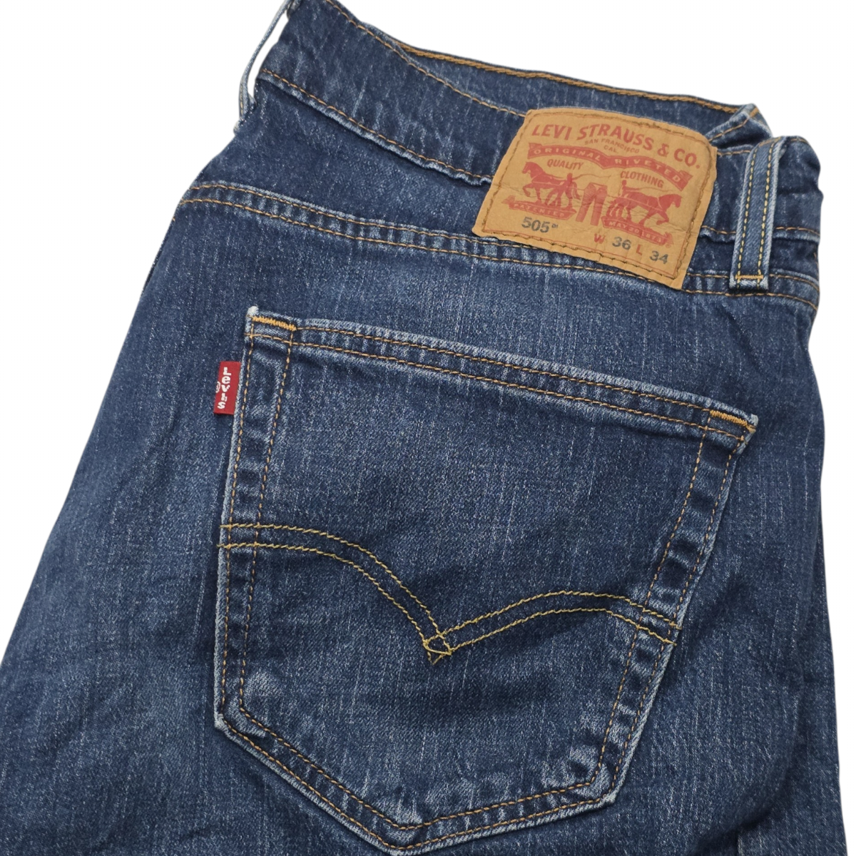 Pantalon Recto Levis 505 36x34 Azul Marino (Usado)