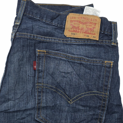 Pantalon Recto Levis 514 36x34 Azul Marino (Usado)