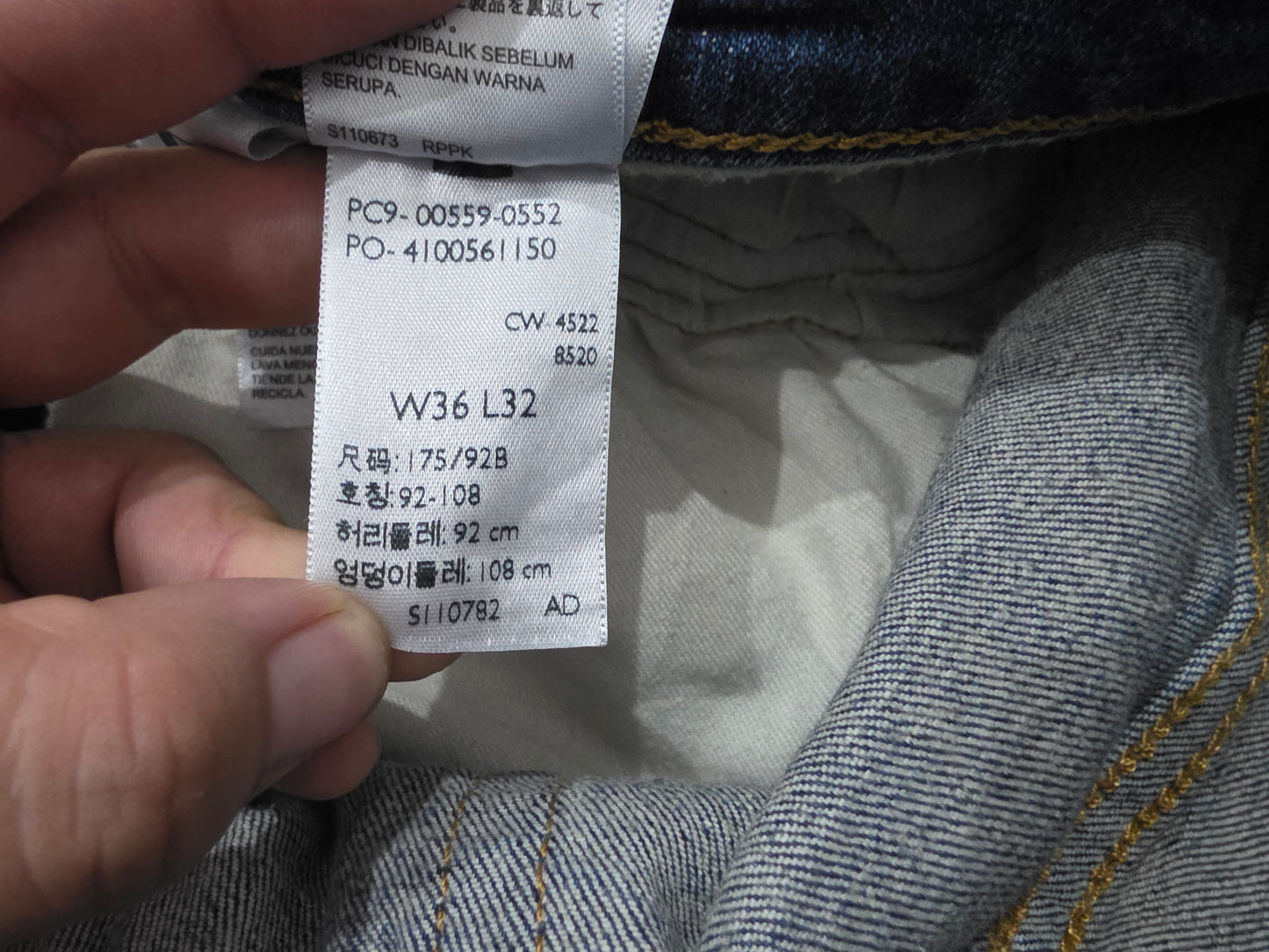 Pantalon Levis 559 Relajado Recto 36x32 Azul