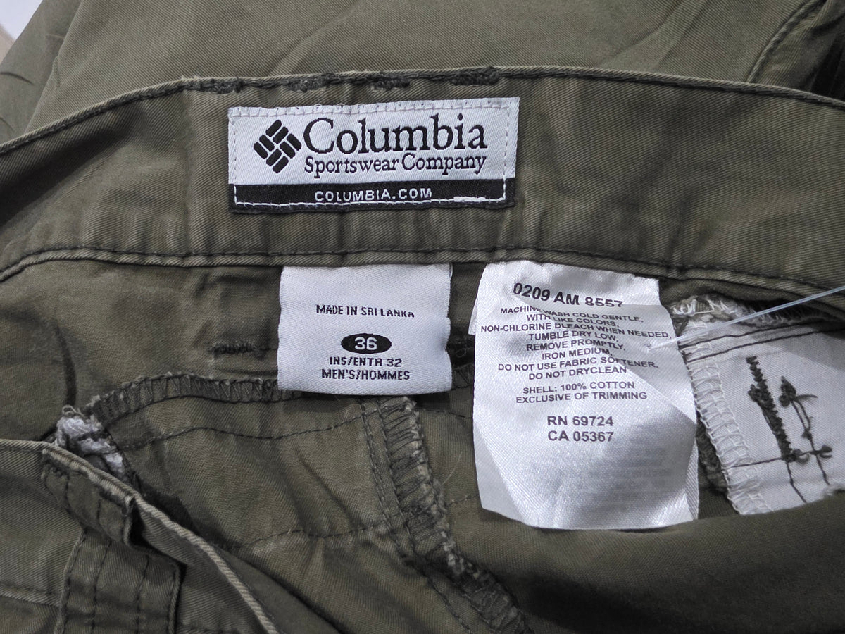 Pantalon Convertible Columbia 36 Verde Deslavado (Usado)