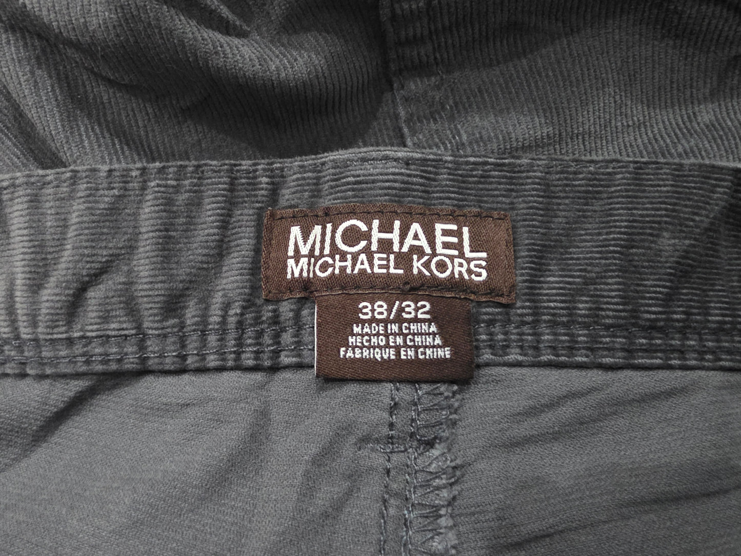 Pantalon Pana Recto Michael Kors 38x32 Gris (Usado)