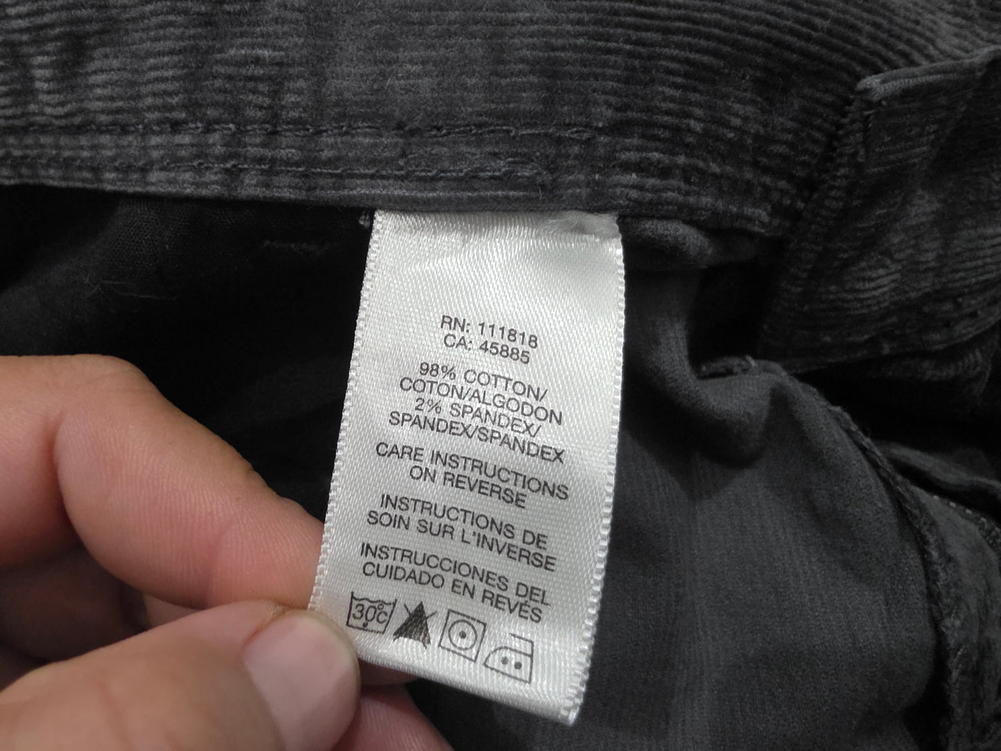 Pantalon Pana Recto Michael Kors 38x32 Gris (Usado)