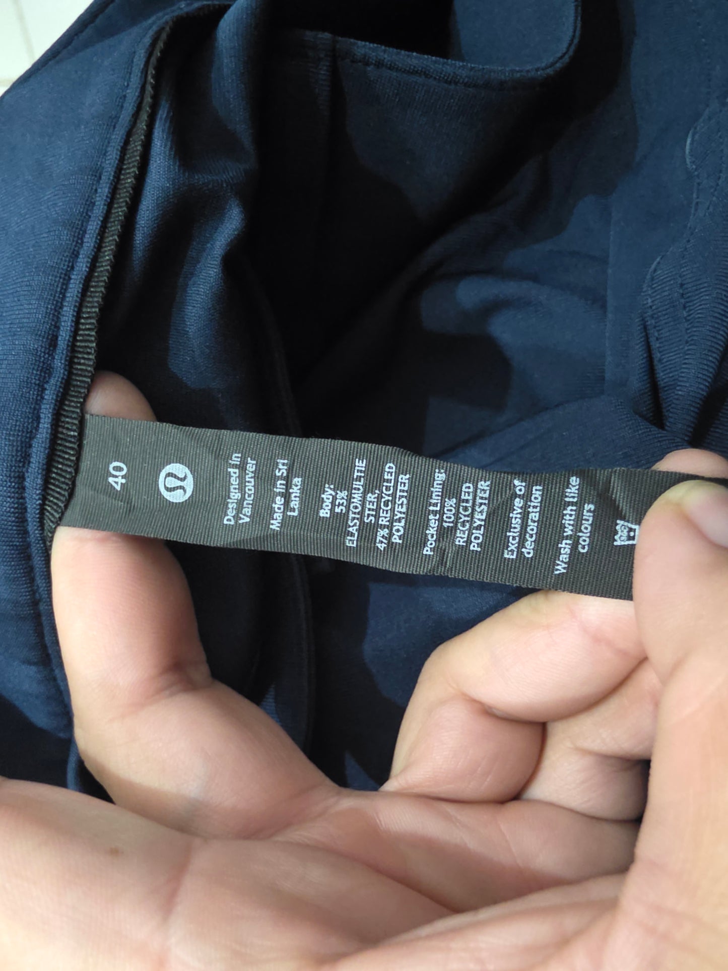 Pantalon Recto Lululemon Talla 40 Azul (Usado)
