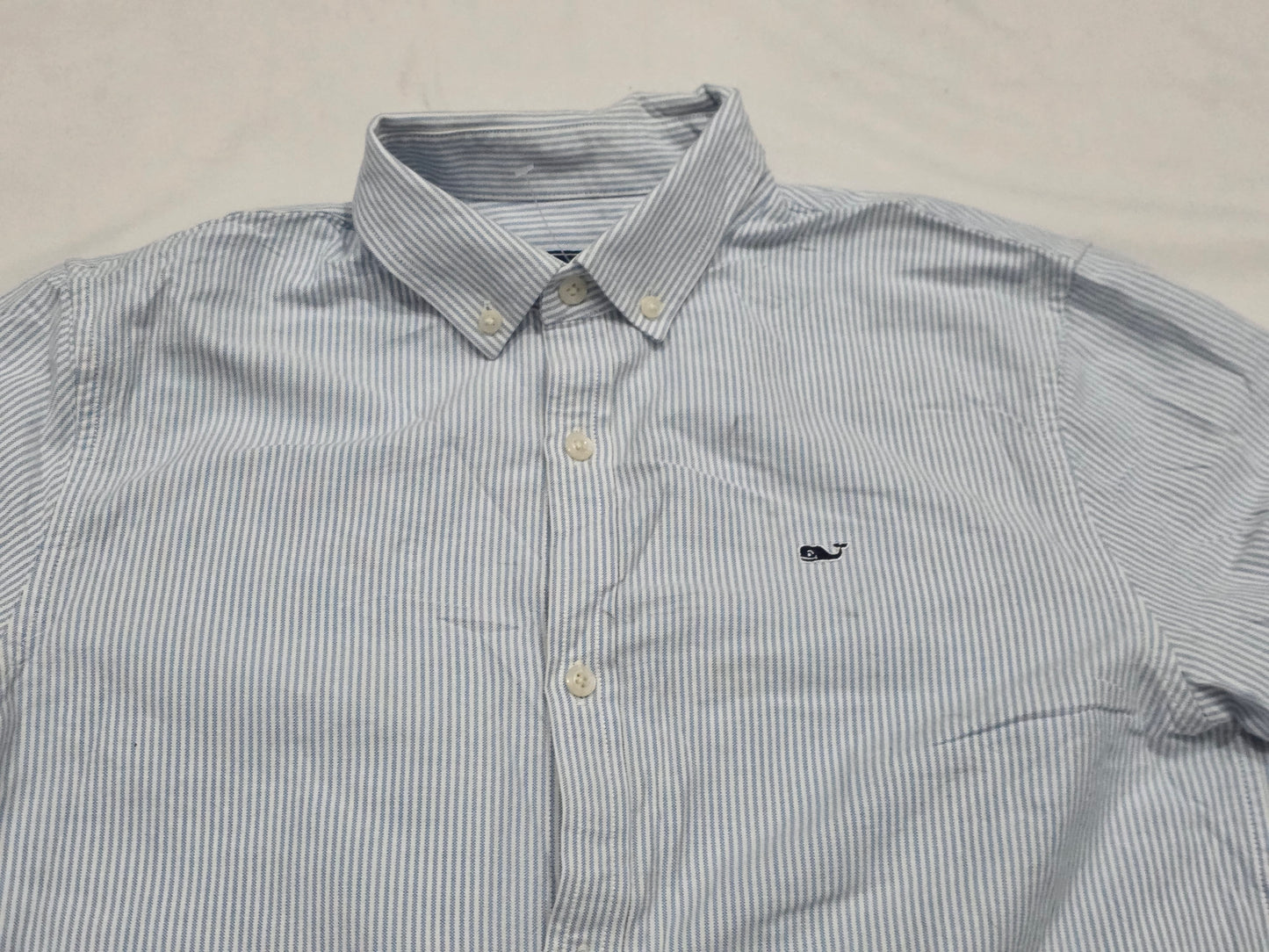 Camisa Vineyard Vines Adolescente Xgrande Xl 18 Azul Lineas (Usado)
