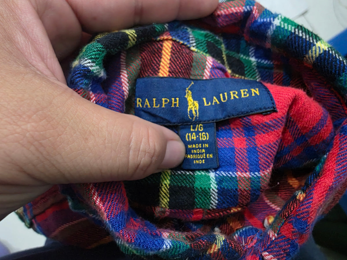 Camisa Ralph Lauren Adolescente L 14-16 Franela cuadro (Usado)