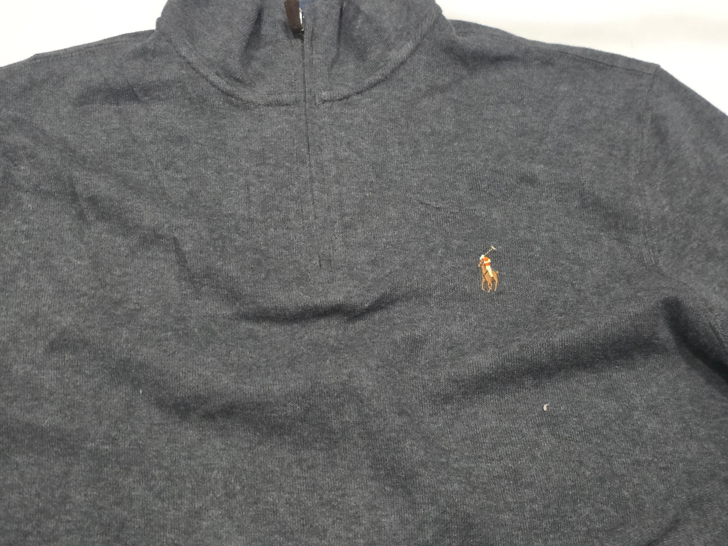 Sueter Ralph Lauren Chico S Gris Pony Colores (Usado)
