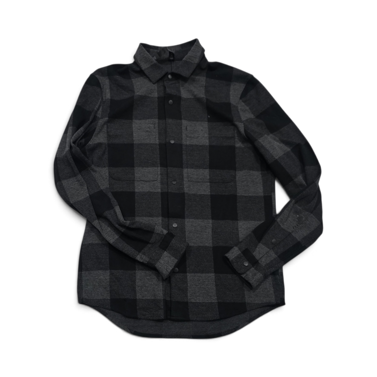 Camisa Lululemon Chico S Cuadro Negro Gris (Usado)