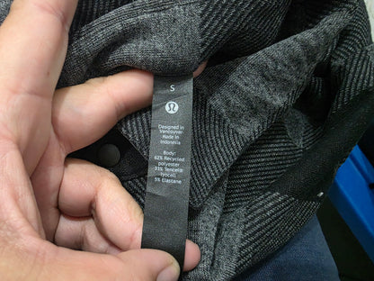 Camisa Lululemon Chico S Cuadro Negro Gris (Usado)