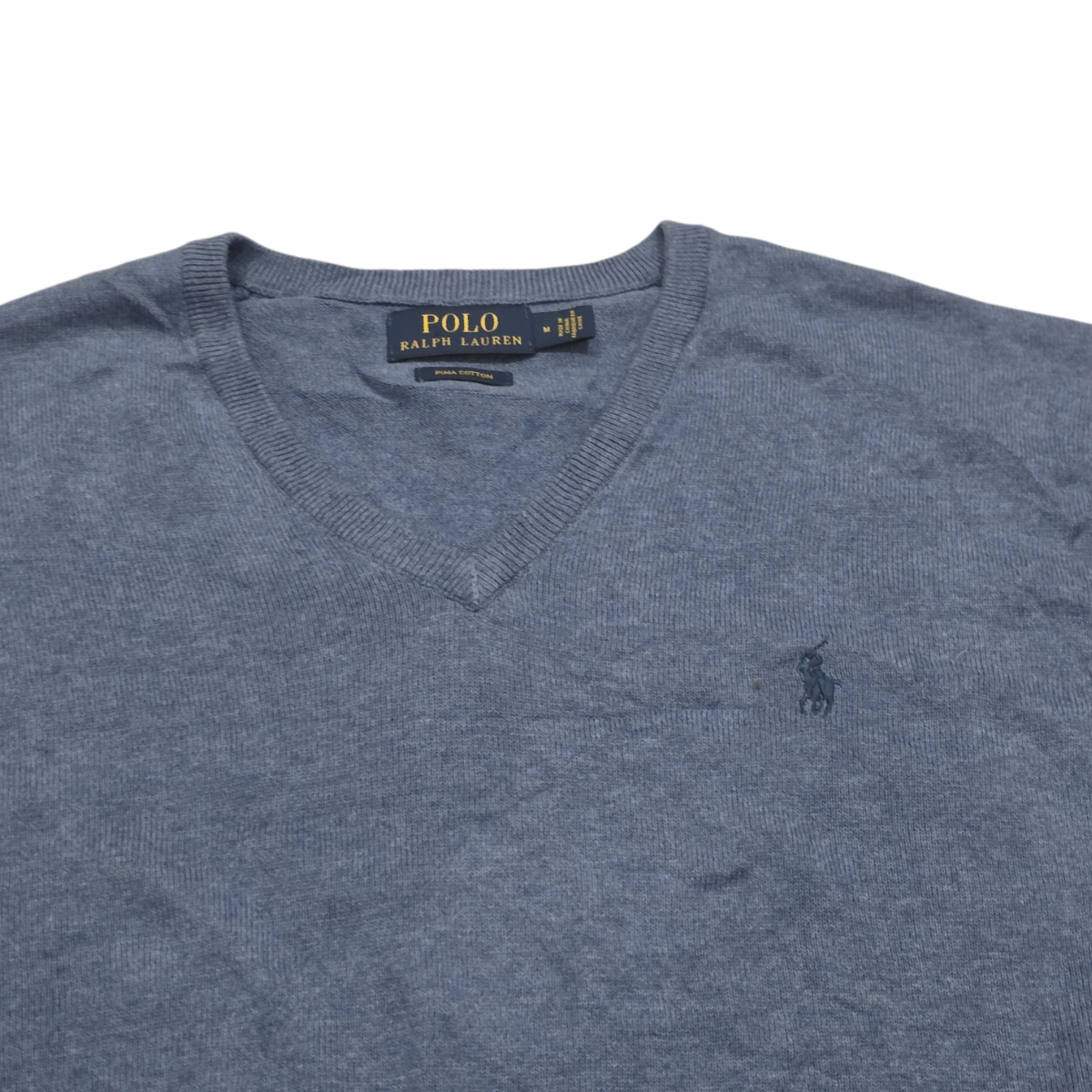 Sueter Ralph Lauren Mediana M Azul Pony Azul Pima Algodon (Usado)