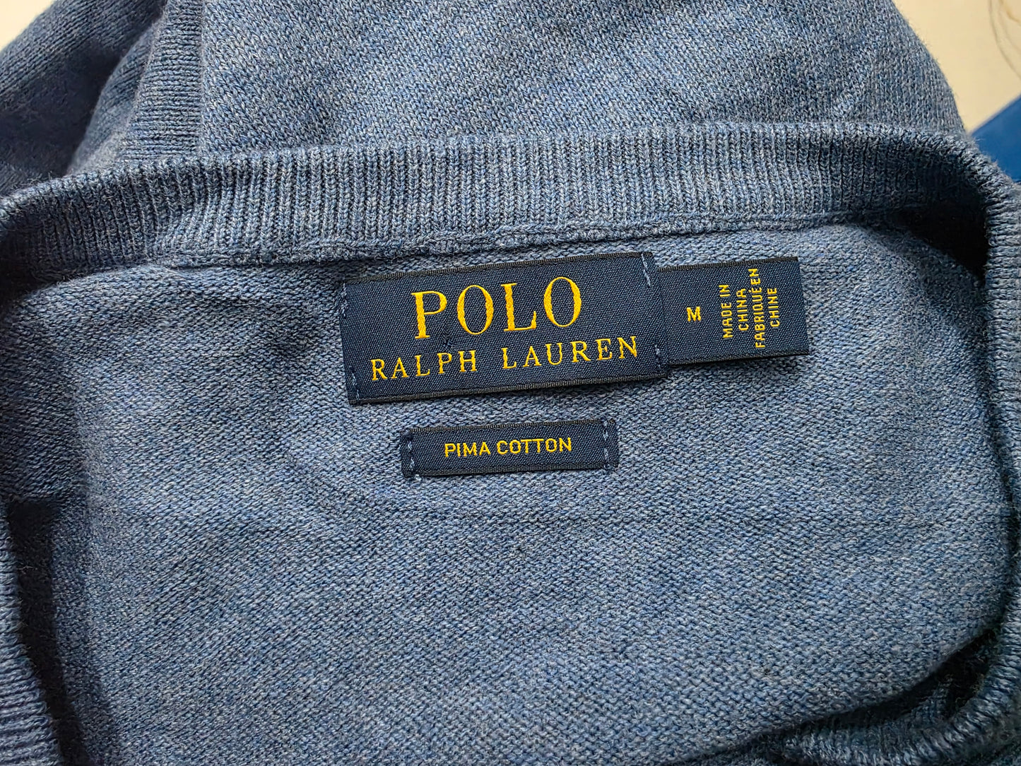 Sueter Ralph Lauren Mediana M Azul Pony Azul Pima Algodon (Usado)
