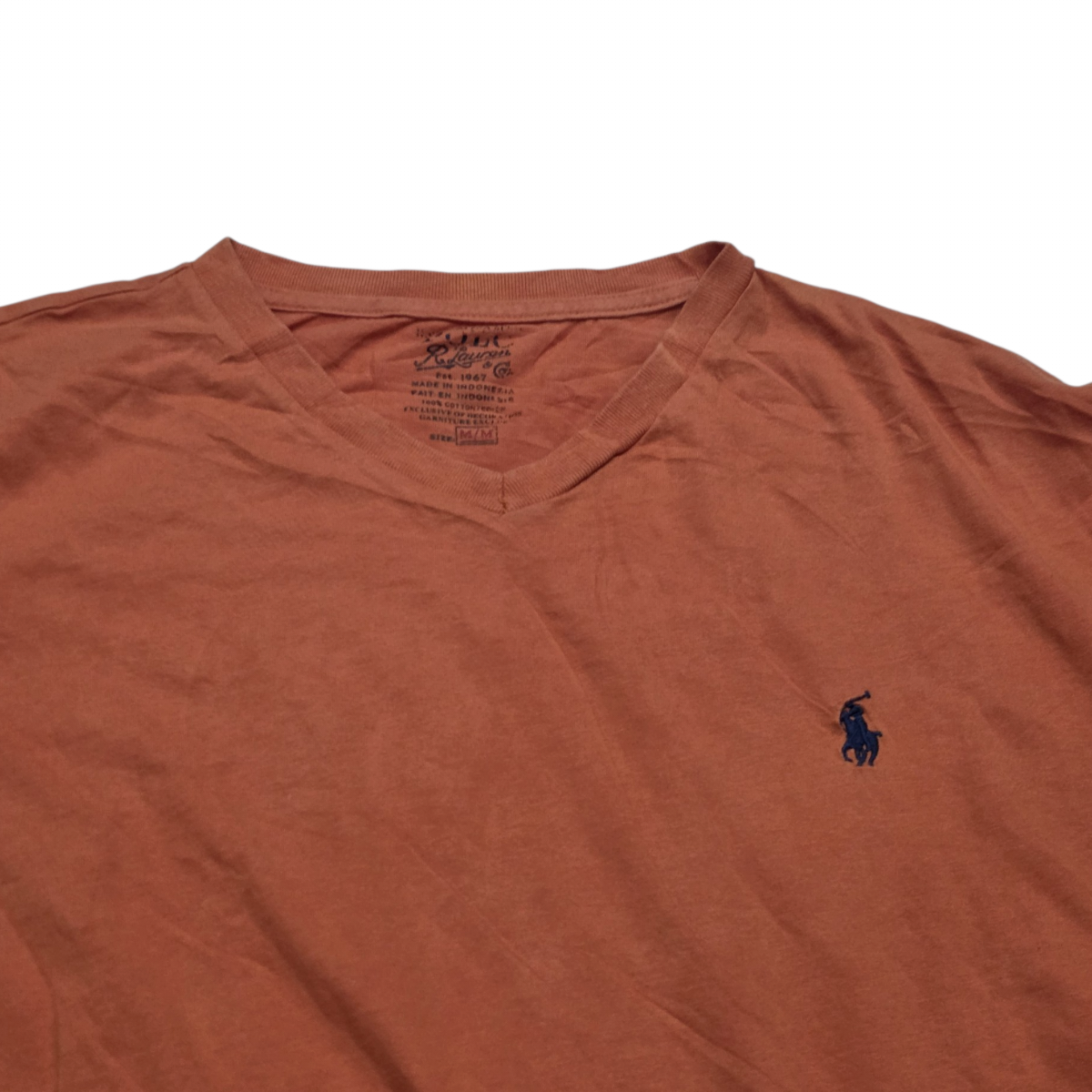 Playera Ralph Lauren Mediana M Naranja Pony Azul (Usado)