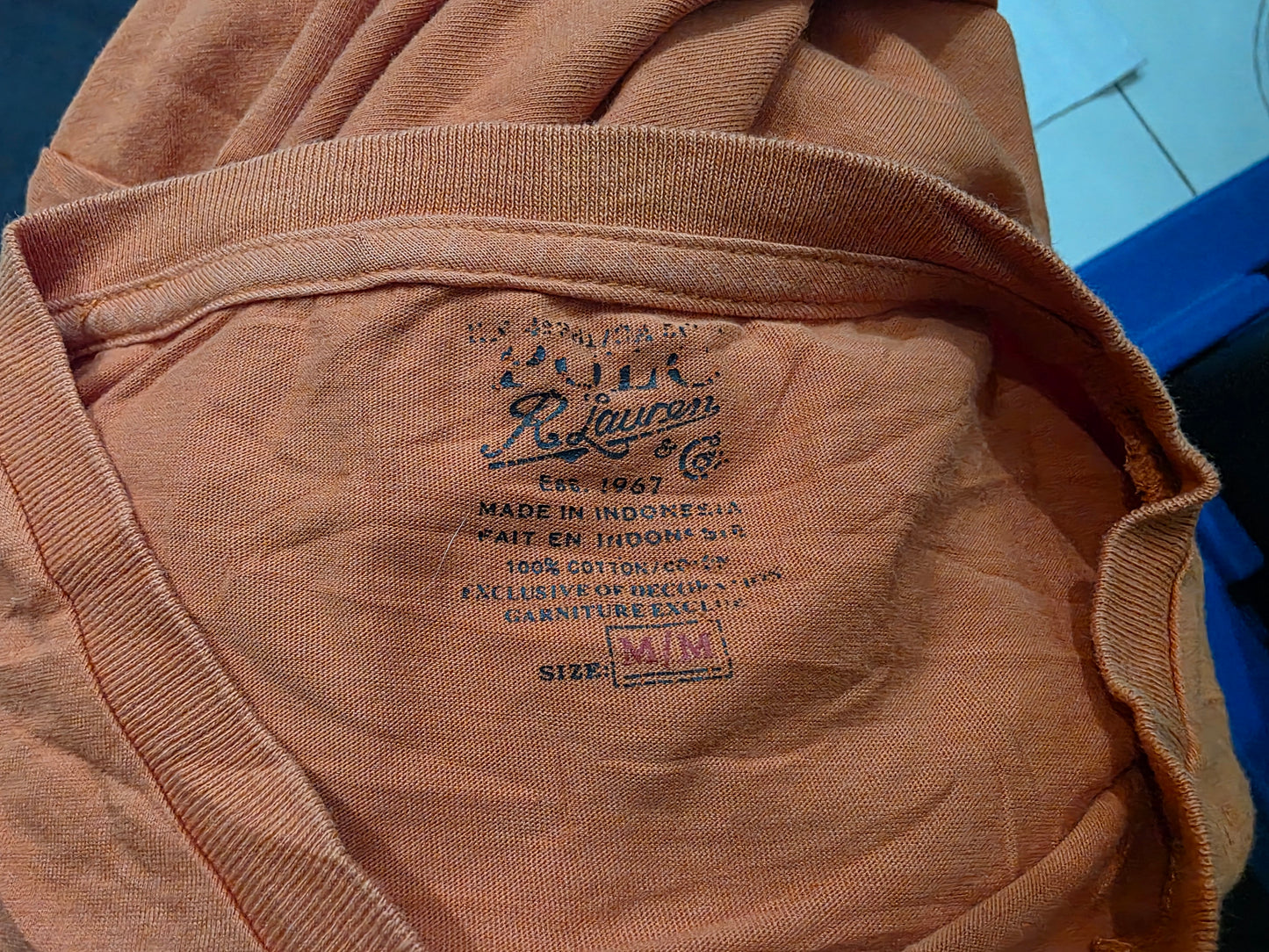 Playera Ralph Lauren Mediana M Naranja Pony Azul (Usado)