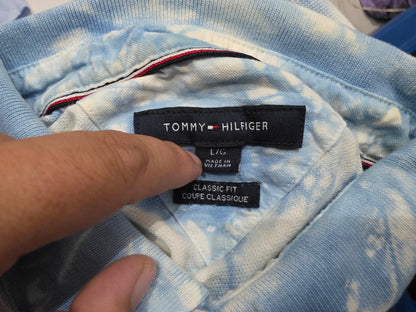 Playera Tommy Hilfiger Grande L Polo Azul Y Blanco