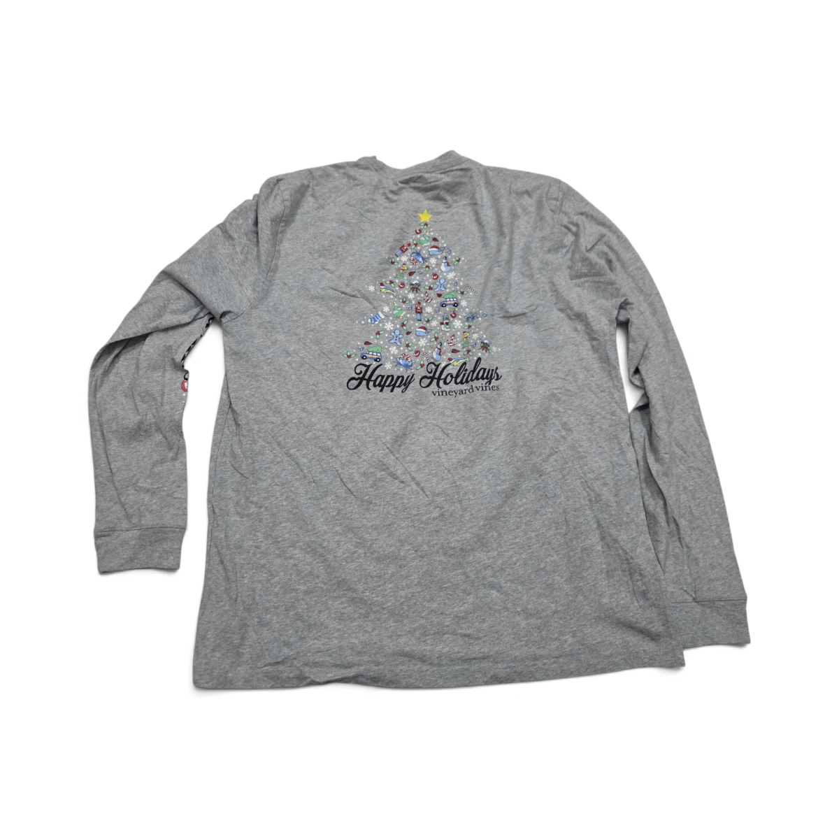 Playera Vineyard Vines Grande L Gris Navidad