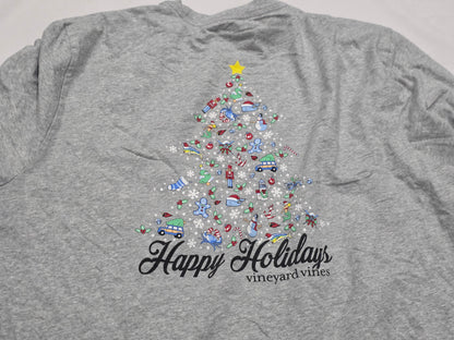 Playera Vineyard Vines Grande L Gris Navidad