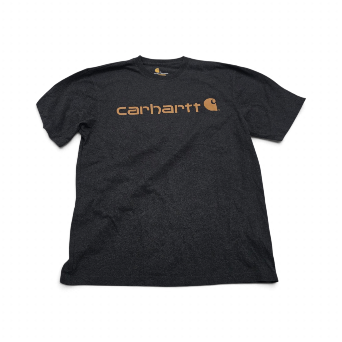 Playera Carhartt Grande L Gris Letras Original Fit