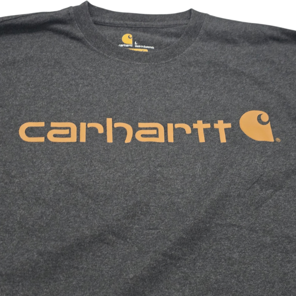 Playera Carhartt Grande L Gris Letras Original Fit