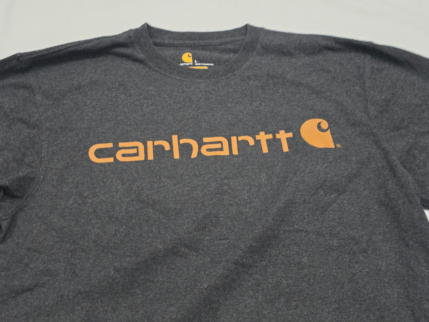 Playera Carhartt Grande L Gris Letras Original Fit