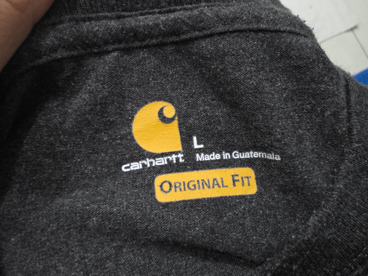 Playera Carhartt Grande L Gris Letras Original Fit