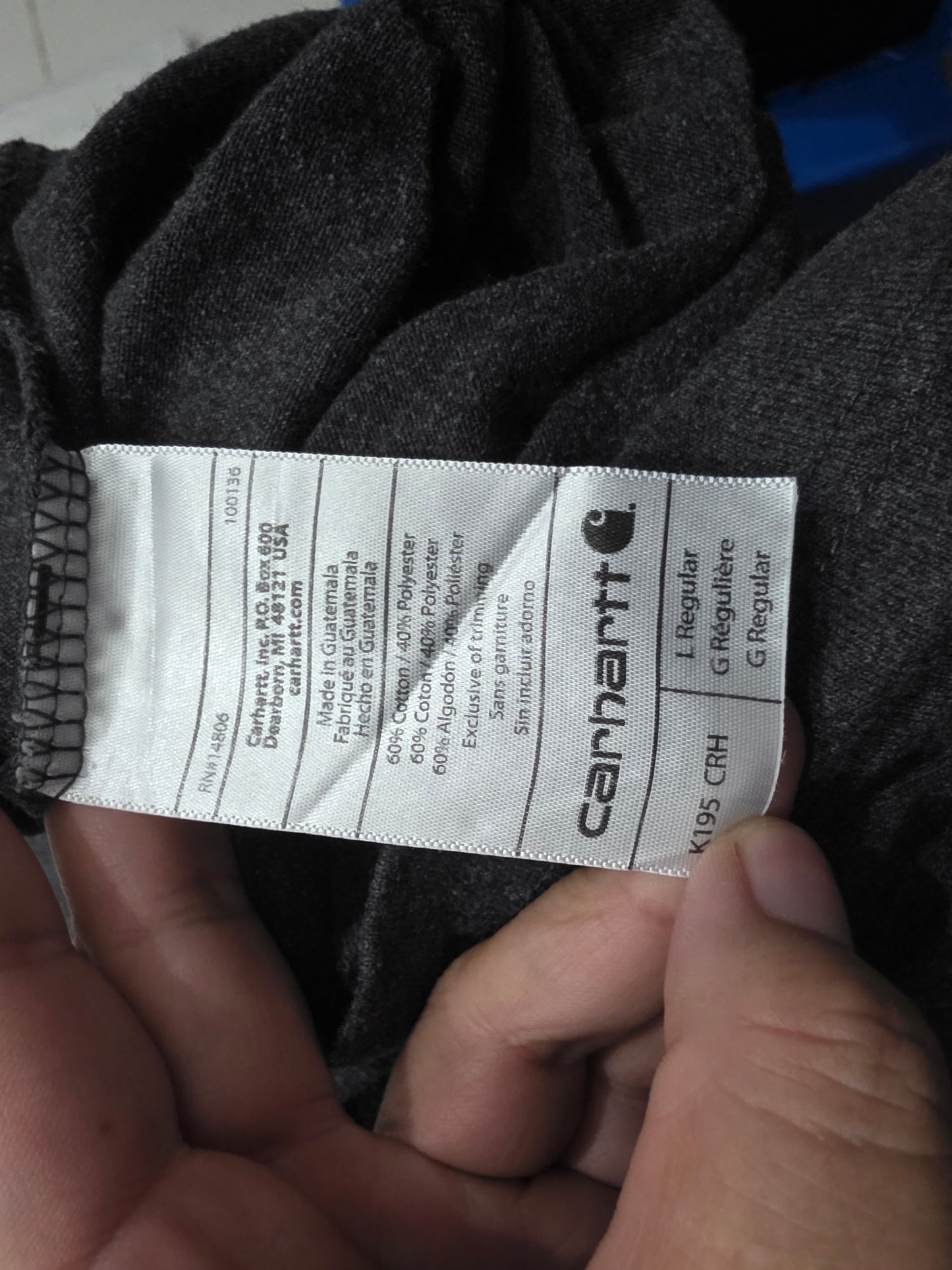 Playera Carhartt Grande L Gris Letras Original Fit