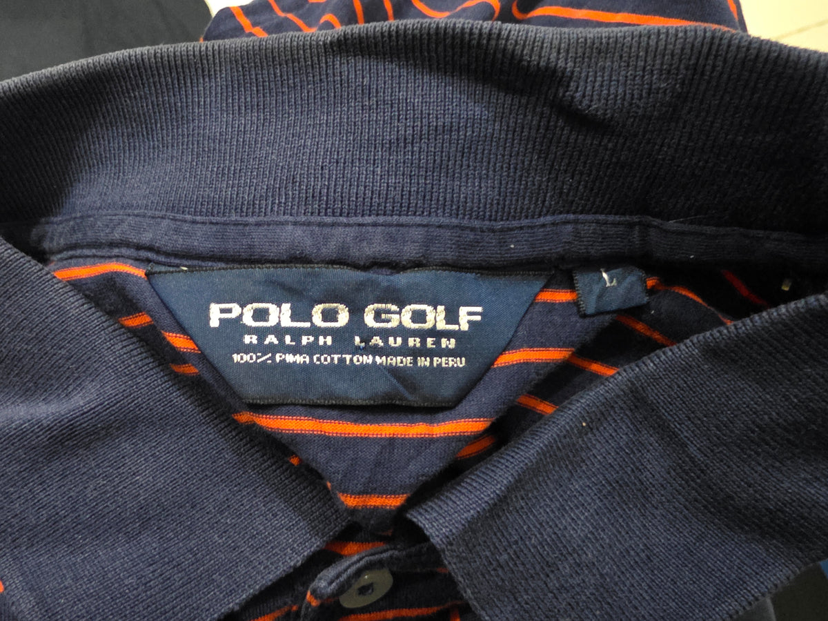 Playera Ralph Lauren Grande L Polo Golf Azul Y Naranja Linea
