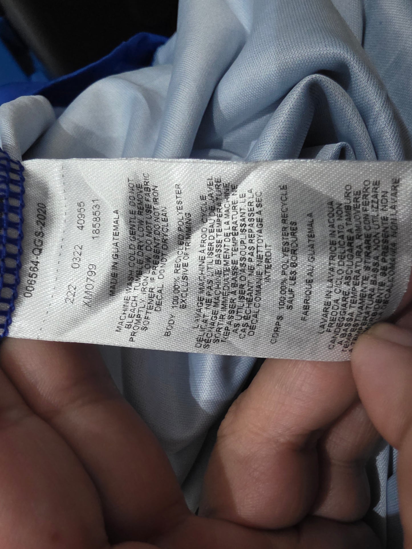 Playera Columbia Grande L Azul Pez Espada Manga Larga