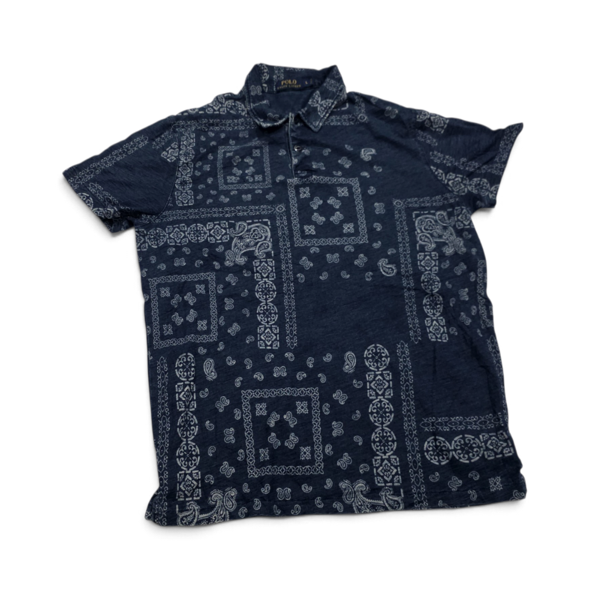 Playera Ralph Lauren Grande L Azul Marino Polo Estampado Ban