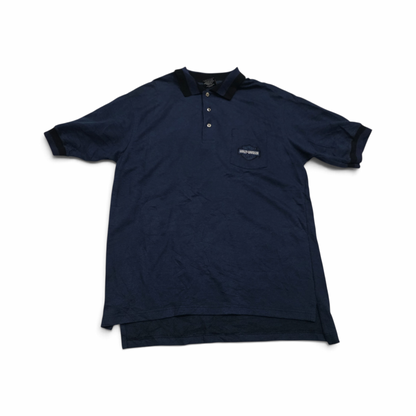 Playera Harley Davidson Grande L Azul Marino Polo