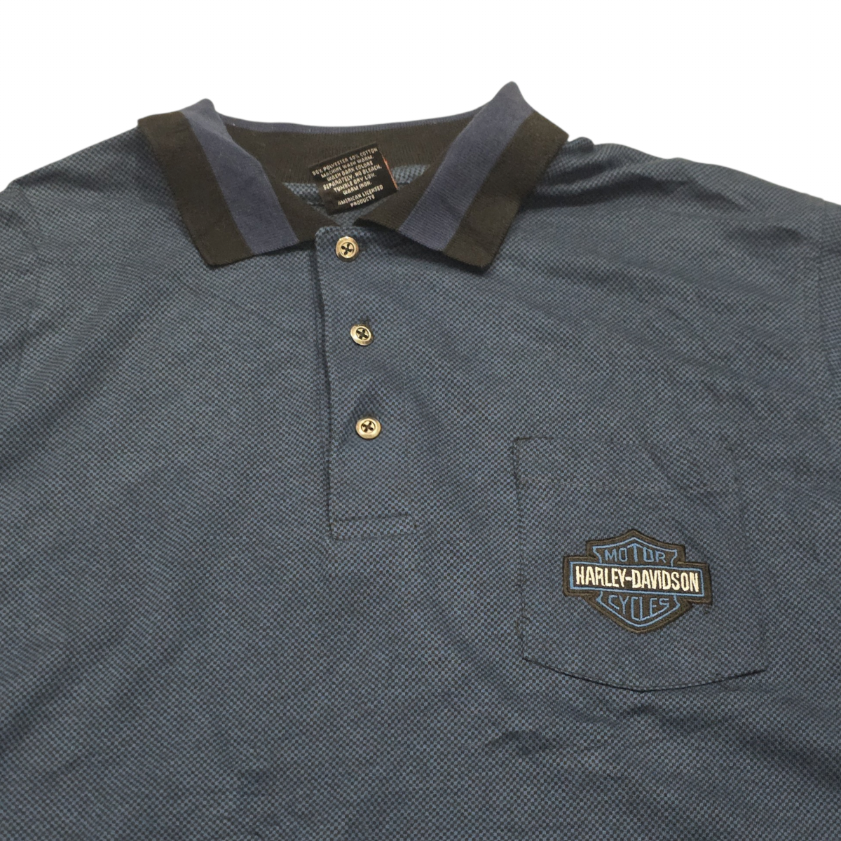 Playera Harley Davidson Grande L Azul Marino Polo