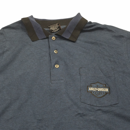 Playera Harley Davidson Grande L Azul Marino Polo