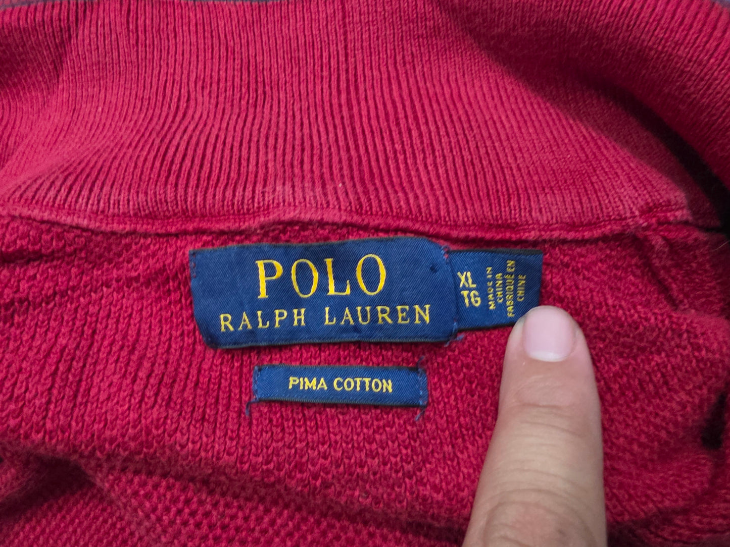 Sueter Ralph Lauren Xgrande Xl Rojo Pony Azul Medio Cierre
