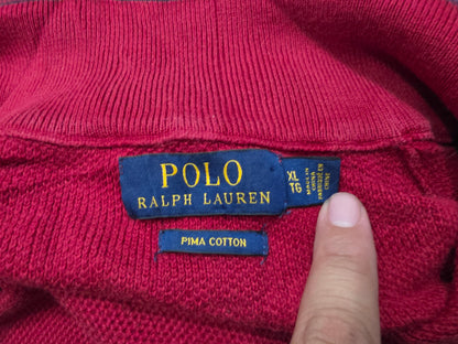 Sueter Ralph Lauren Xgrande Xl Rojo Pony Azul Medio Cierre