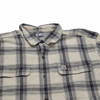 Camisa Carhartt Xgrande Xl Franela Cuadro Beige Y Gris
