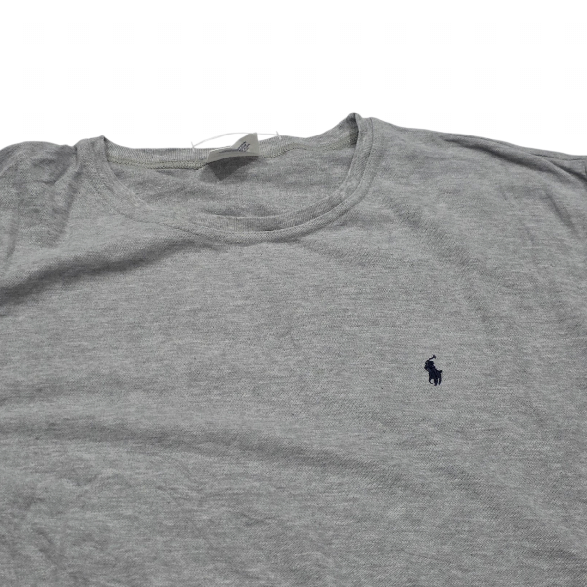 Playera Ralph Lauren Xgrande Xl Gris Pony Azul Cuello Redon