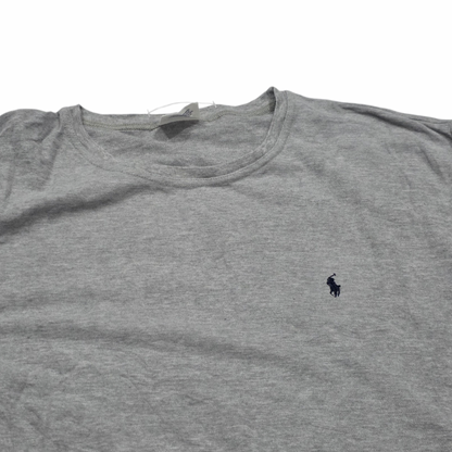 Playera Ralph Lauren Xgrande Xl Gris Pony Azul Cuello Redon