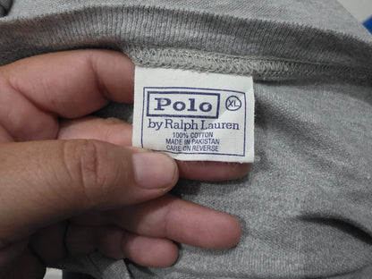 Playera Ralph Lauren Xgrande Xl Gris Pony Azul Cuello Redon