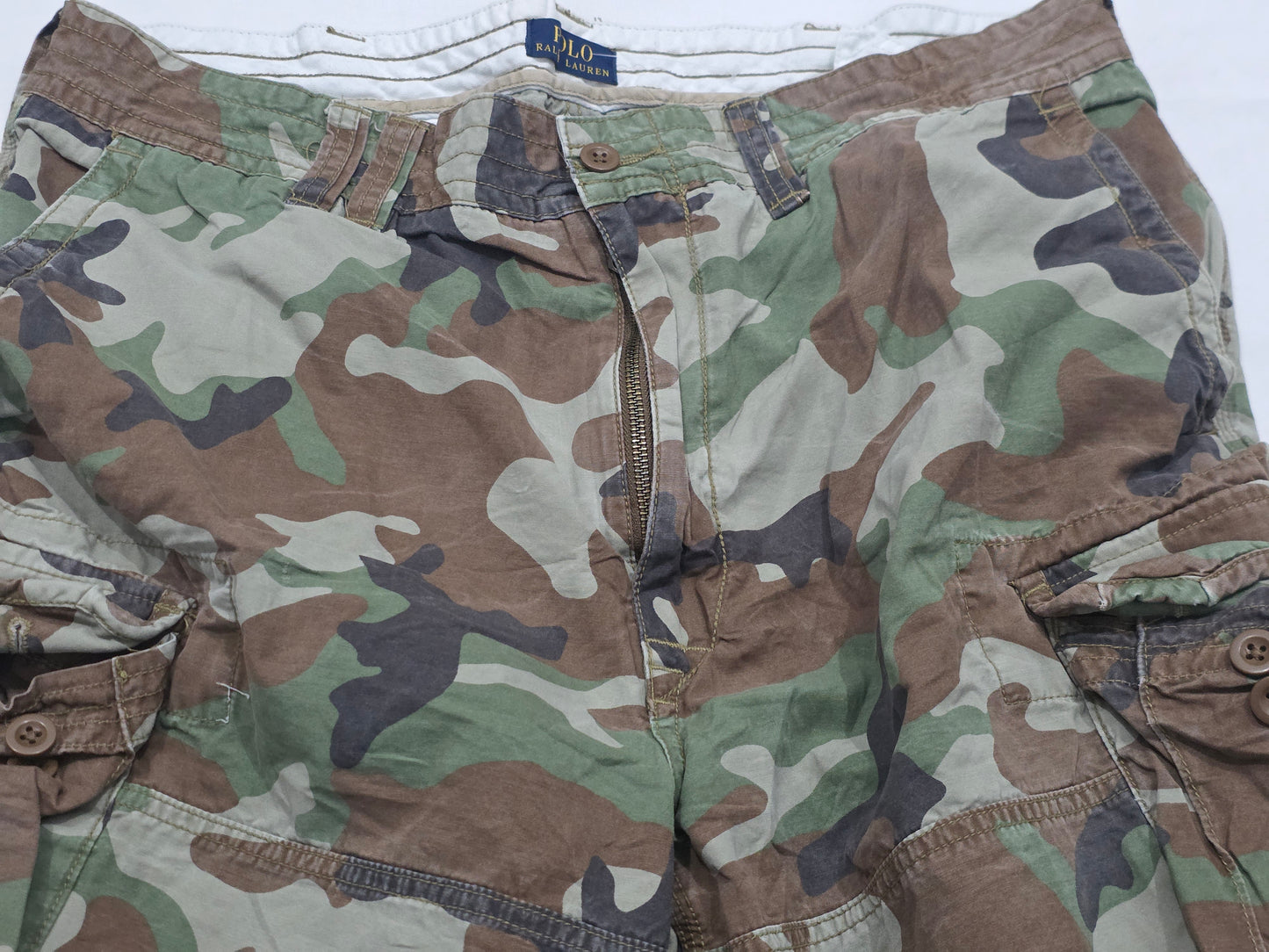 Bermuda Ralph Lauren Talla 40 Verde Camoflaje Cargo