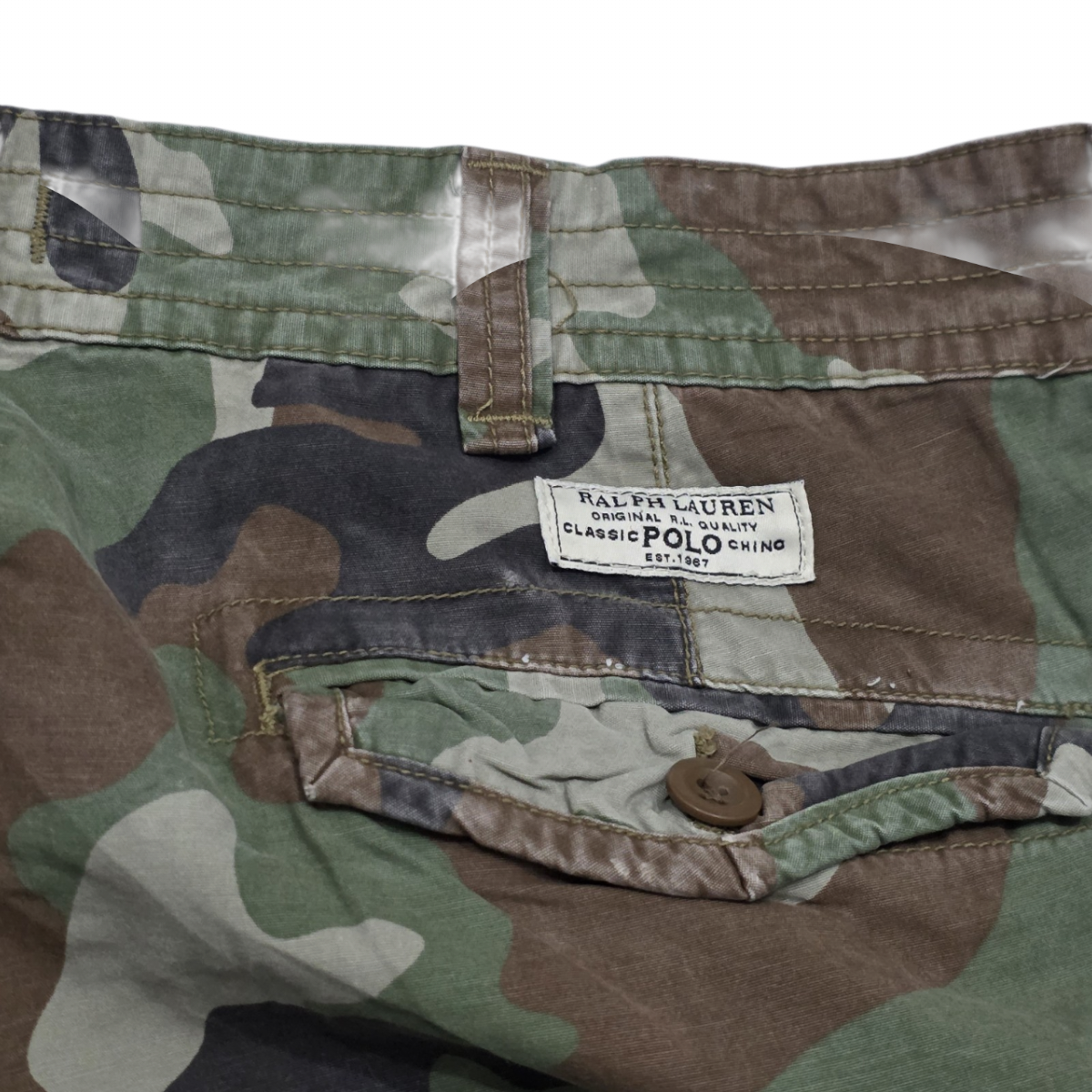 Bermuda Ralph Lauren Talla 40 Verde Camoflaje Cargo